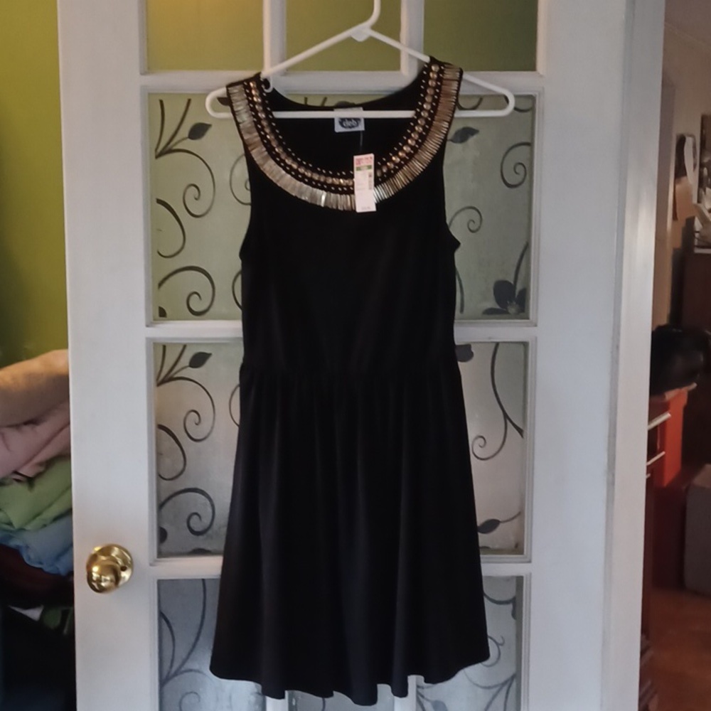 Deb black dress juniors size large